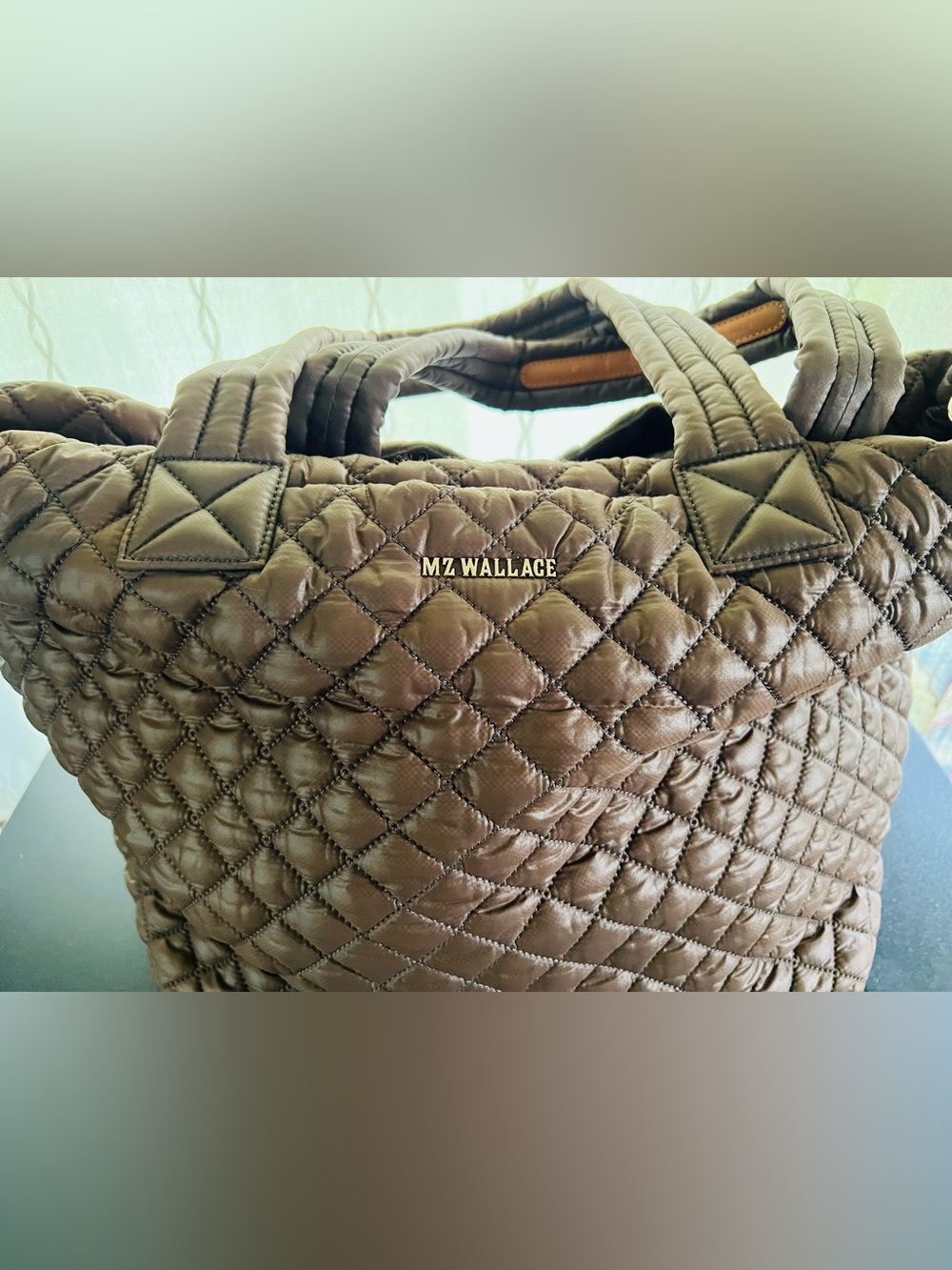 MZ Wallace Quilted Tote in Olive
